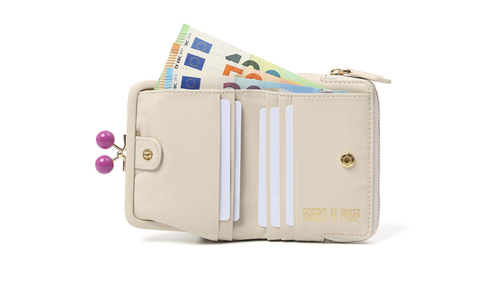 ESSENCE OF POISON がま口二つ折り財布 牛革 KPO-3312