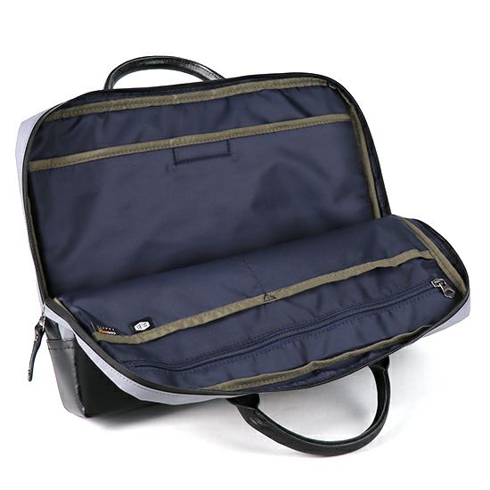 DOUBLES BLACK ブリーフケース コーティングコーデュラポリ×牛革×ターポリン JPA-3007