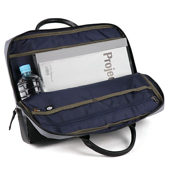 DOUBLES BLACK ブリーフケース コーティングコーデュラポリ×牛革×ターポリン JPA-3007