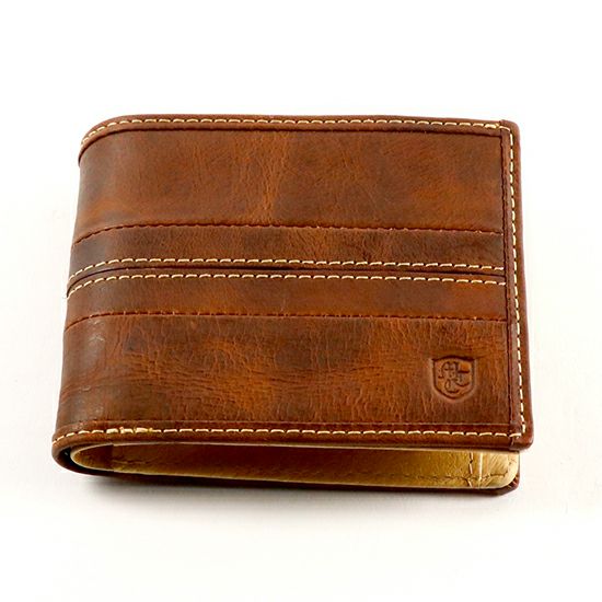 MOUSTACHE 二つ折り財布 バッファロー革×豚革　DBR-54030