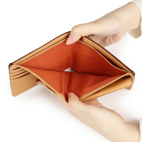 MOUSTACHE 二つ折り財布 バッファロー革×豚革　DBR-5403