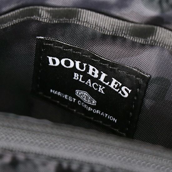 DOUBLES BLACK サコッシュショルダー (S) 綿MIX×ナイロン×牛革
