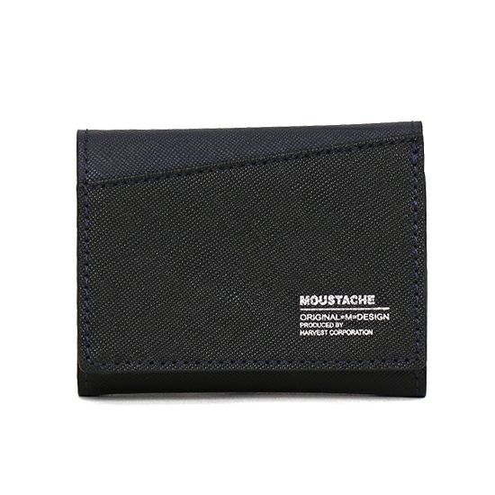 MOUSTACHE ３つ折り札入れ 牛型押し加工×牛革 DSS-4530