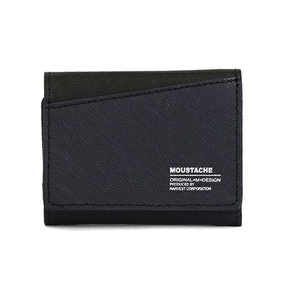 MOUSTACHE ３つ折り札入れ 牛型押し加工×牛革 DSS-4530