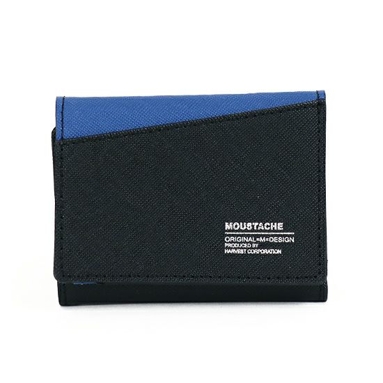 MOUSTACHE ３つ折り札入れ 牛型押し加工×牛革 DSS-4530