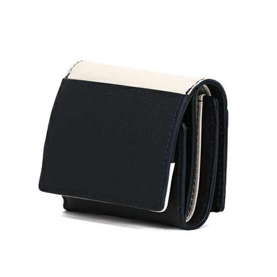 MOUSTACHE ３つ折り札入れ 牛型押し加工×牛革 DSS-4530