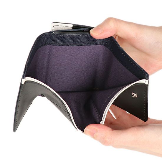 MOUSTACHE ３つ折り札入れ 牛型押し加工×牛革 DSS-4530