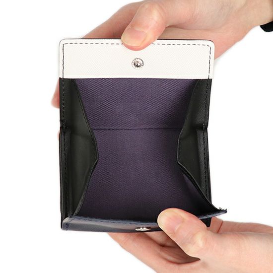 MOUSTACHE ３つ折り札入れ 牛型押し加工×牛革 DSS-4530