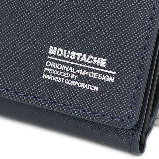 MOUSTACHE ３つ折り札入れ 牛型押し加工×牛革 DSS-4530