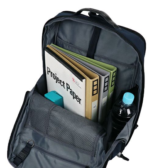 moustache on time ビジネスリュック(L) 撥水ヘリンボーンポリ×コーティングポリ×牛革 JJT-2067