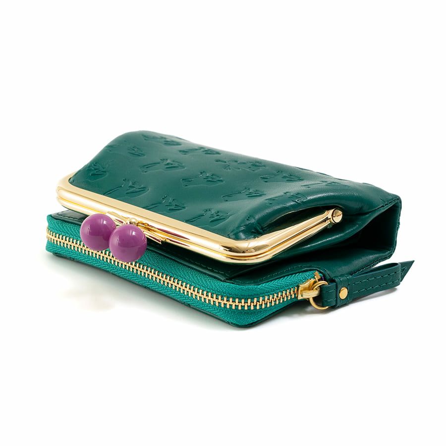 ESSENCE OF POISON がま口二つ折り財布 牛革 DES-3502