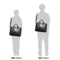 moustache on time ビジネスブリーフ 牛革xイタリアンヌメ革