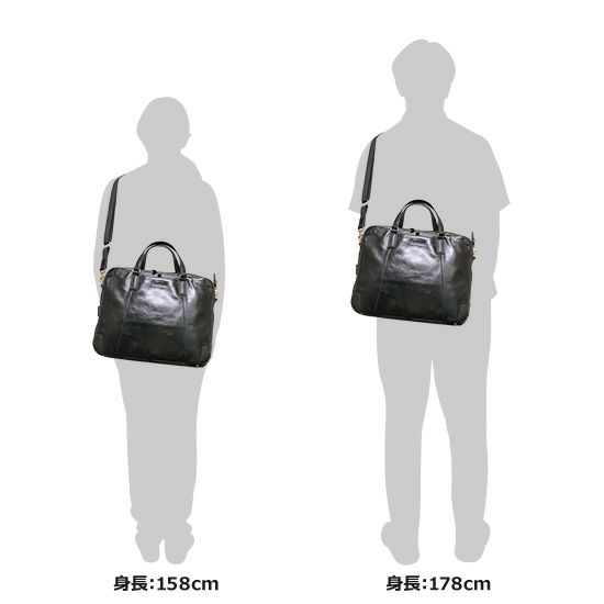 moustache on time ビジネスブリーフ 牛革xイタリアンヌメ革