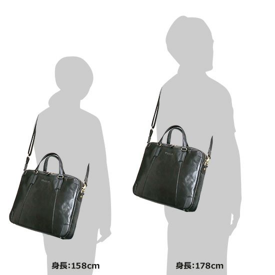 moustache on time ビジネスブリーフ 牛革xイタリアンヌメ革