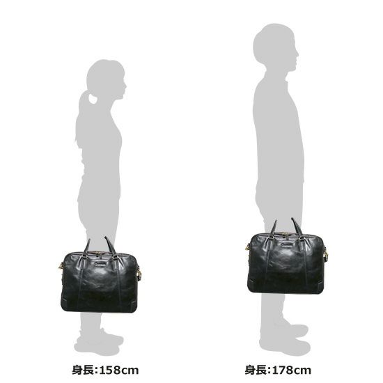 moustache on time ビジネスブリーフ 牛革xイタリアンヌメ革