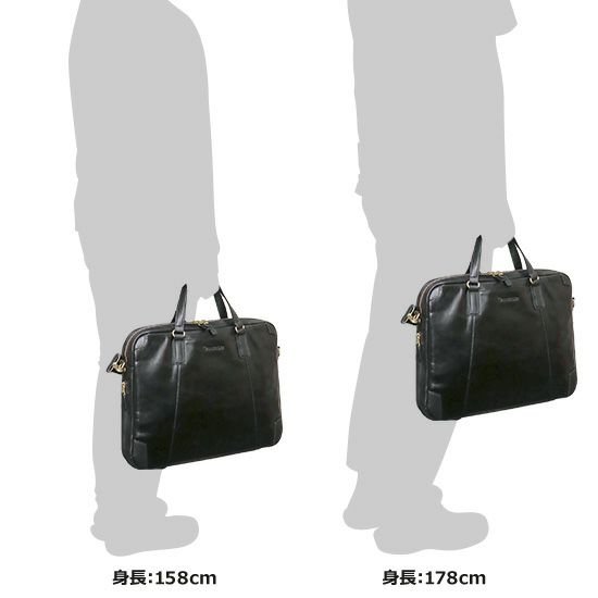 moustache on time ビジネスブリーフ 牛革xイタリアンヌメ革