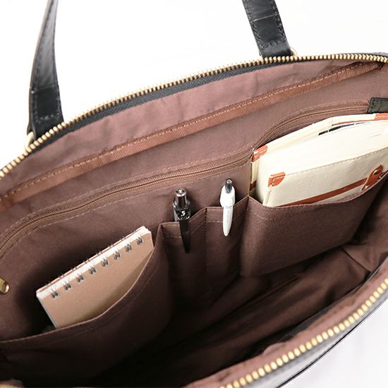 moustache on time ビジネスブリーフ 牛革xイタリアンヌメ革