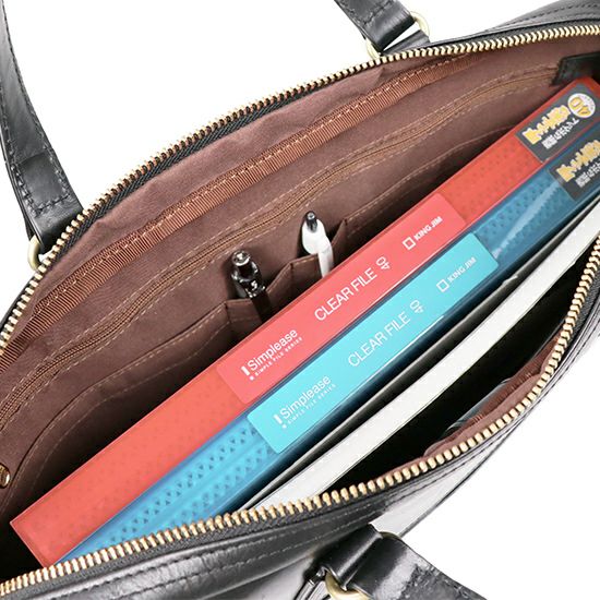 moustache on time ビジネスブリーフ 牛革xイタリアンヌメ革