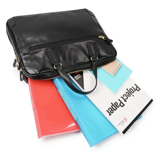 moustache on time ビジネスブリーフ 牛革xイタリアンヌメ革