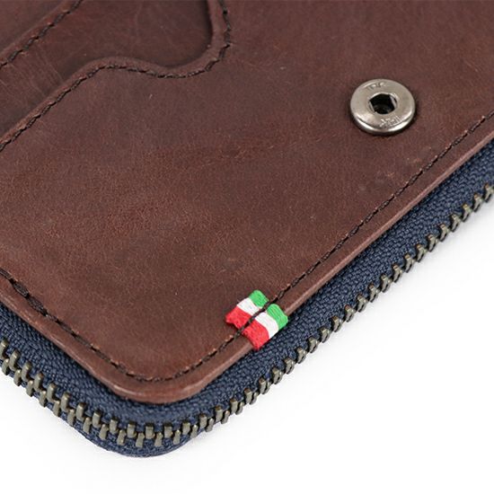 MOUSTACHE L字ファスナー二つ折り財布 イタリアン牛革 KAE-0902