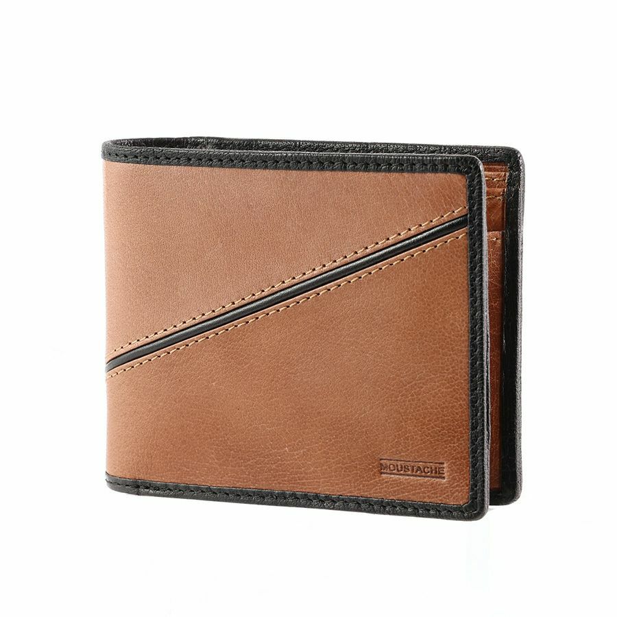 MOUSTACHE コンビ鞣しバッファローレザー 二つ折り財布 牛革 WPO-0920 