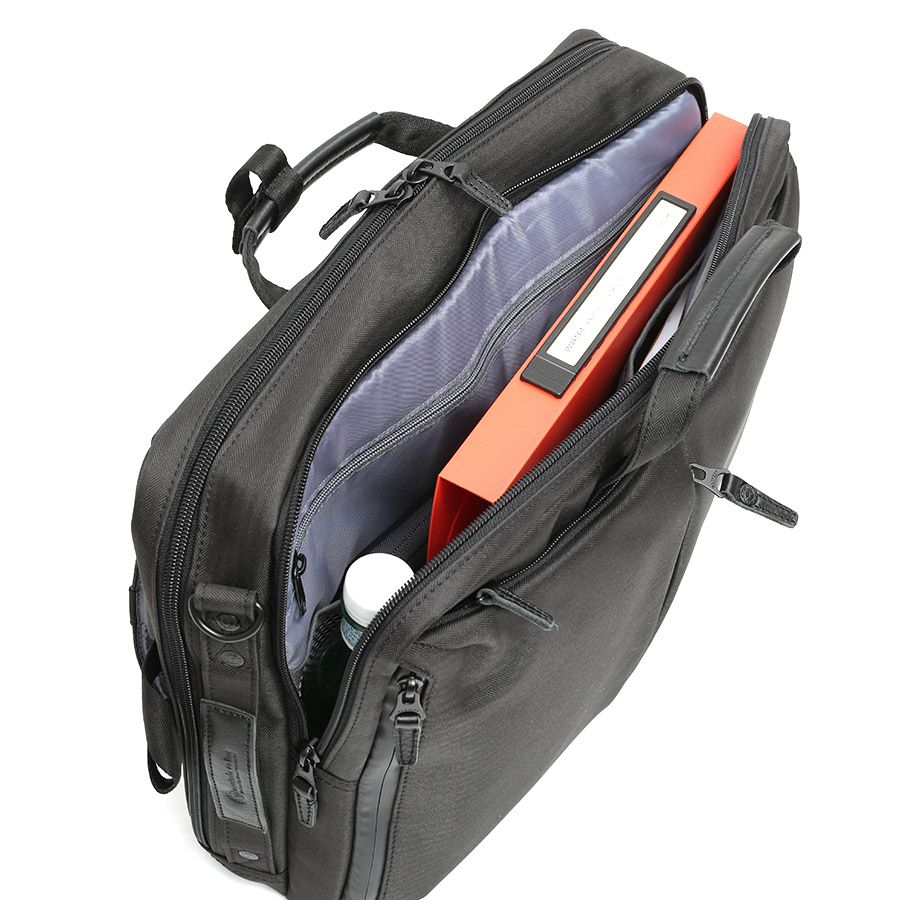 moustache on time 3wayビジネスバッグ 撥水ヘリンボーンポリ×コーティングポリ×牛革 JJT-2068