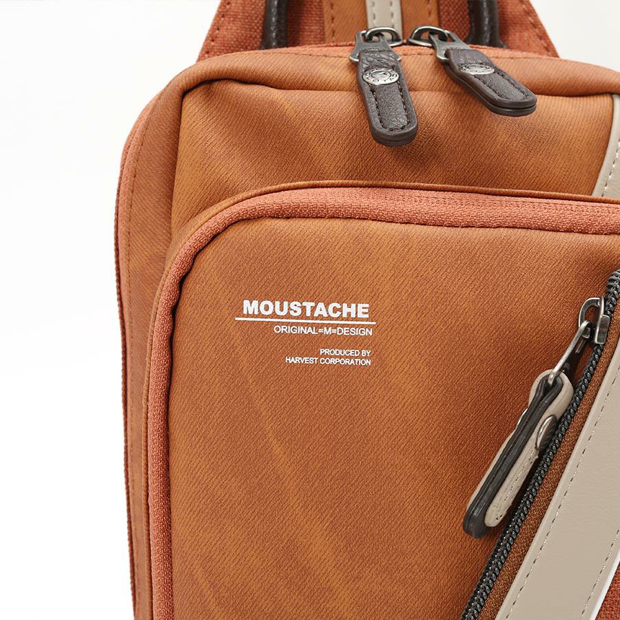 MOUSTACHE 2層式ボディバッグ デニム調合皮×杢調ポリ×シュリンク