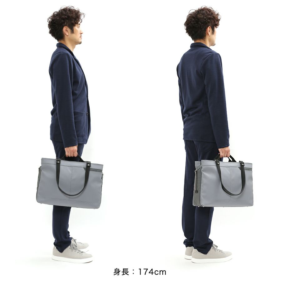 moustache on time ダブルハンドル３層トートブリーフバッグ Corduraコーティングポリ×牛革 JDF-2710