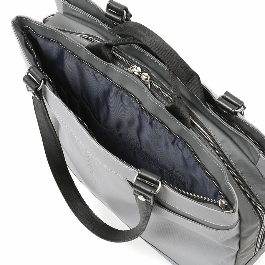 moustache on time ダブルハンドル３層トートブリーフバッグ Corduraコーティングポリ×牛革 JDF-2710