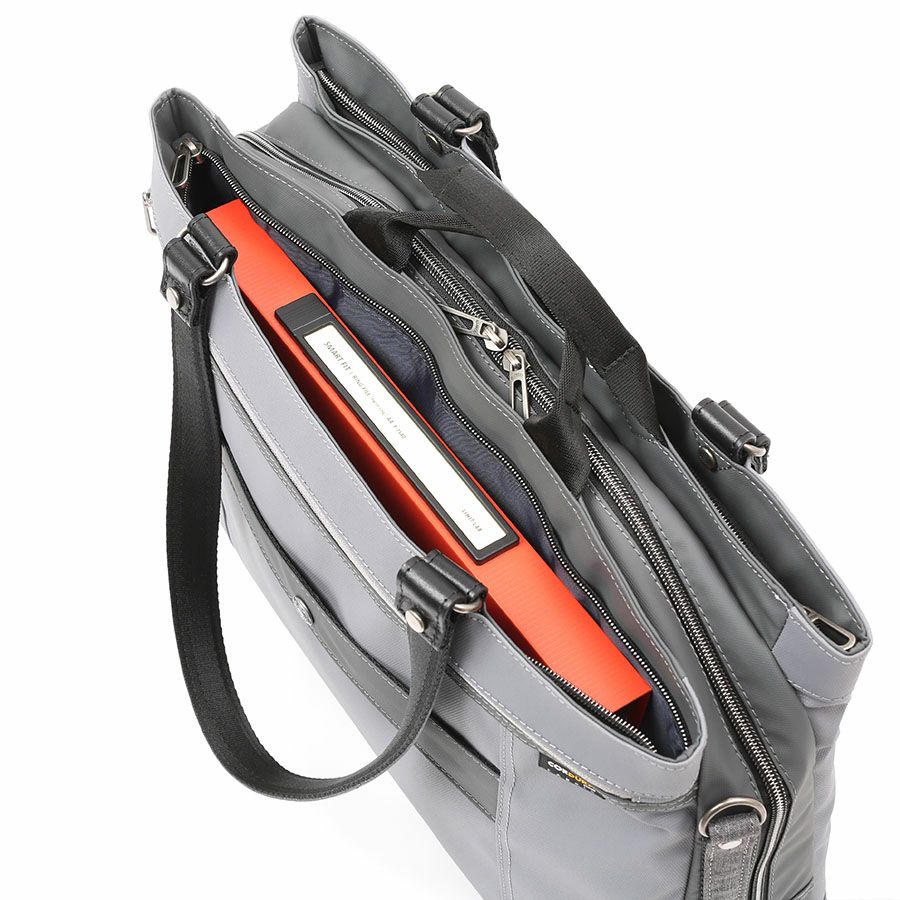 moustache on time ダブルハンドル３層トートブリーフバッグ Corduraコーティングポリ×牛革 JDF-2710