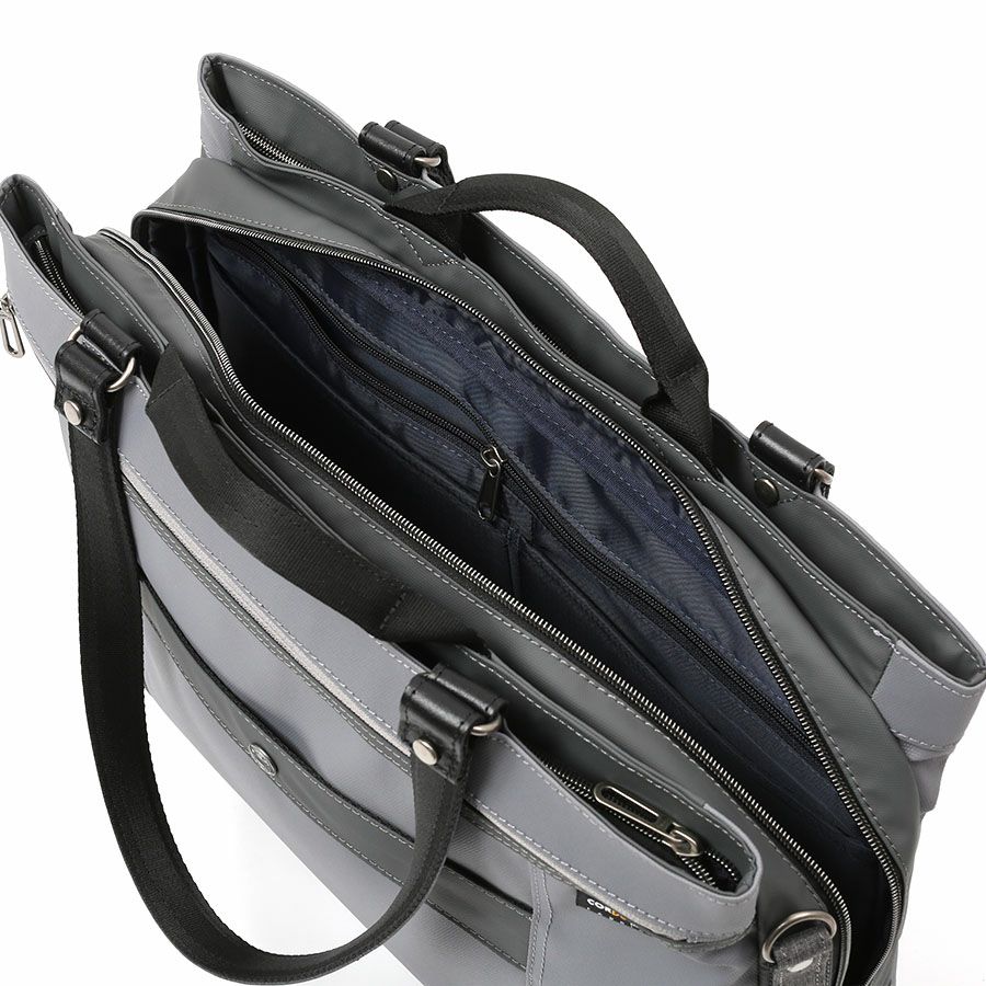 moustache on time ダブルハンドル３層トートブリーフバッグ Corduraコーティングポリ×牛革 JDF-2710