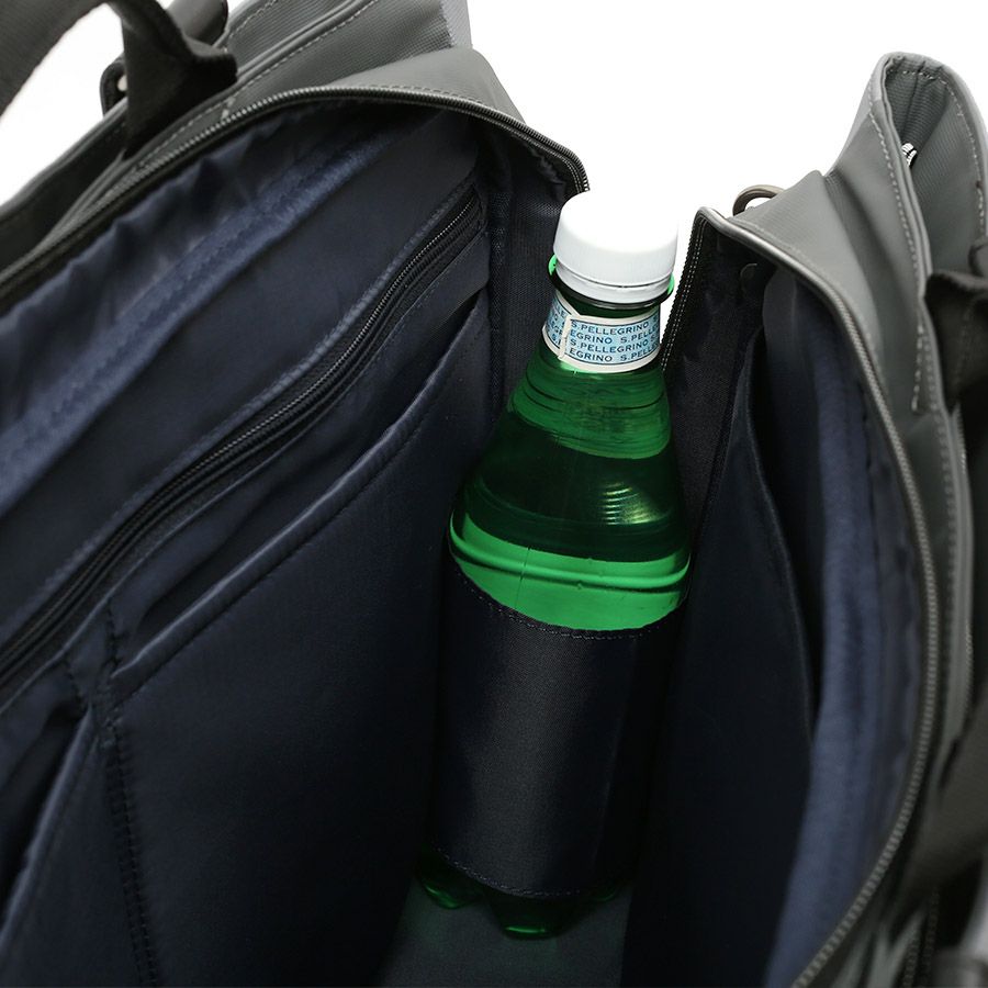 moustache on time ダブルハンドル３層トートブリーフバッグ Corduraコーティングポリ×牛革 JDF-2710