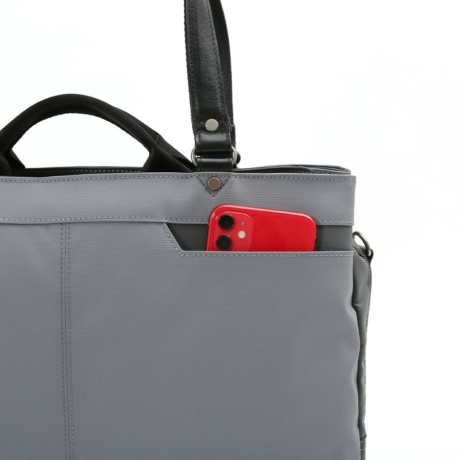 moustache on time ダブルハンドル３層トートブリーフバッグ Corduraコーティングポリ×牛革 JDF-2710