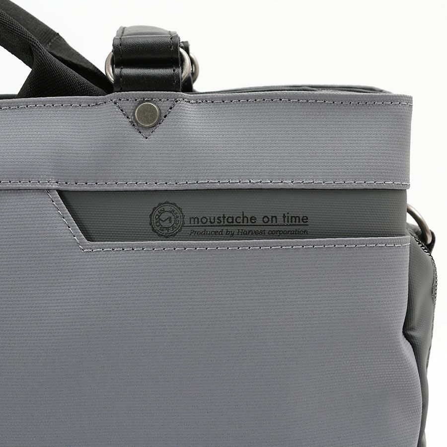 moustache on time ダブルハンドル３層トートブリーフバッグ Corduraコーティングポリ×牛革 JDF-2710