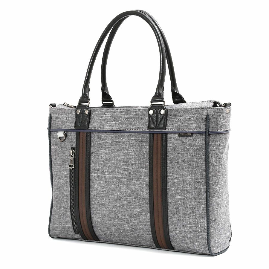 moustache on time 2WAYブリーフトート 杢調ポリ×合皮×牛革 JHZ-2720