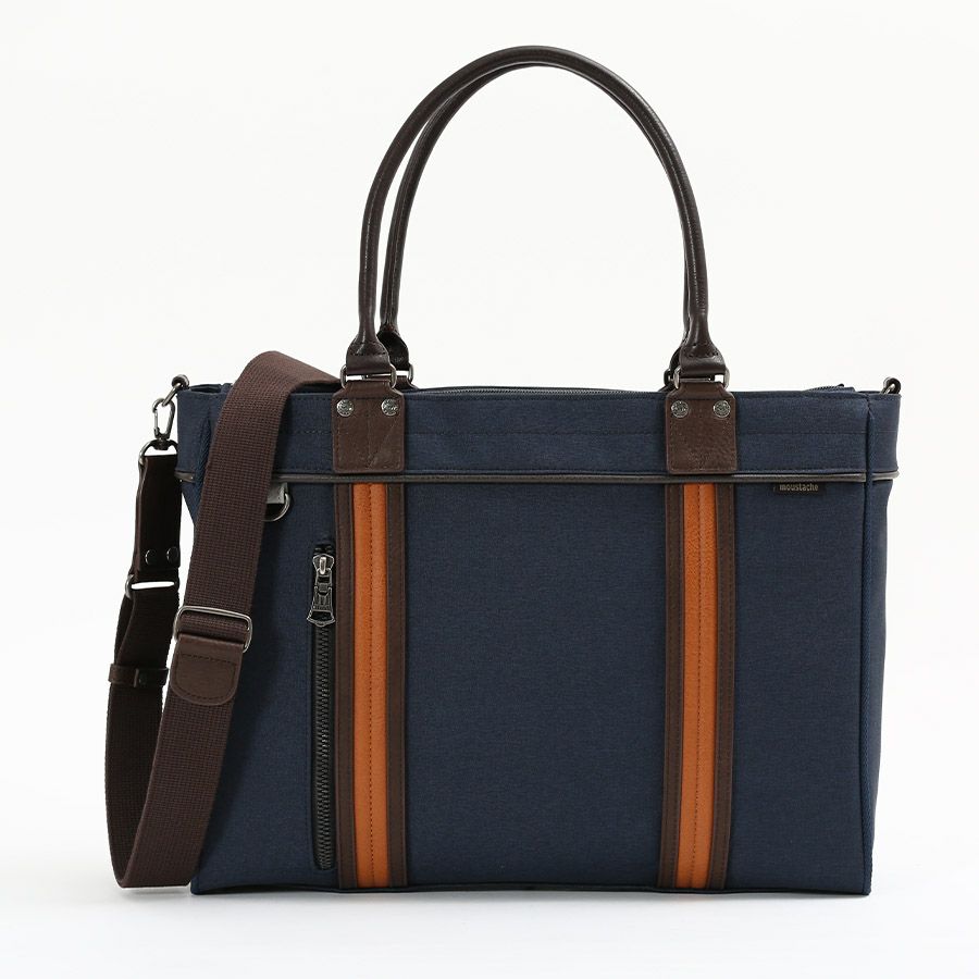 moustache on time 2WAYブリーフトート 杢調ポリ×合皮×牛革 JHZ-2720