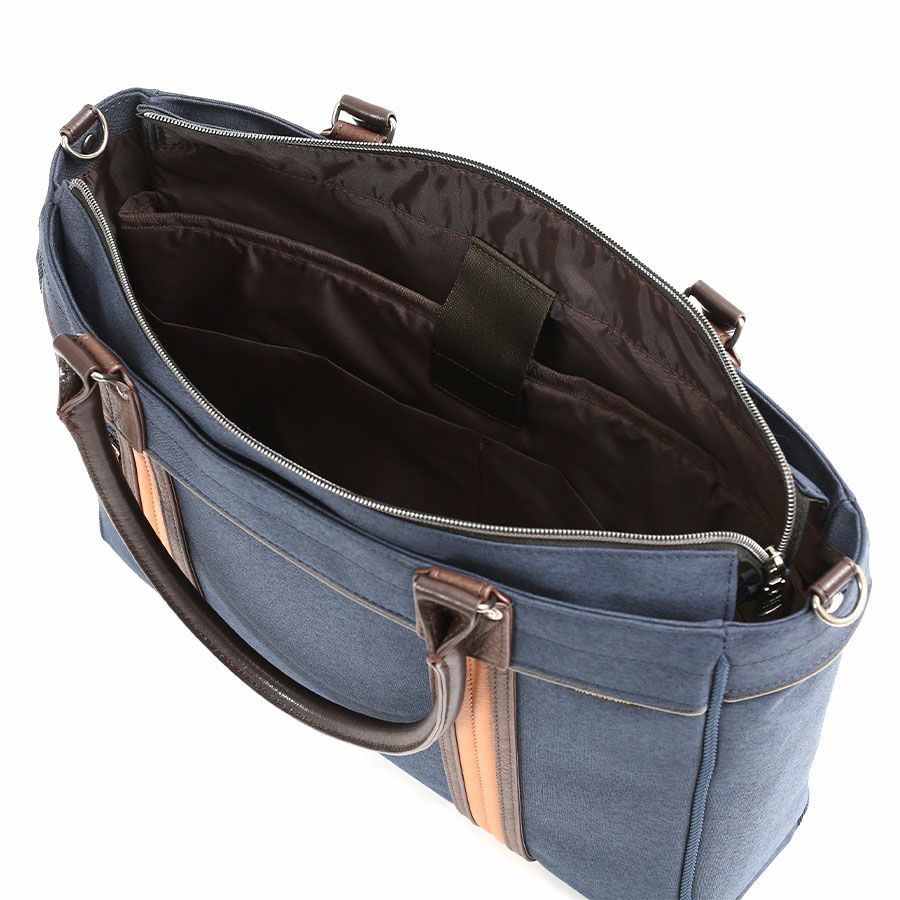 moustache on time 2WAYブリーフトート 杢調ポリ×合皮×牛革 JHZ-2720