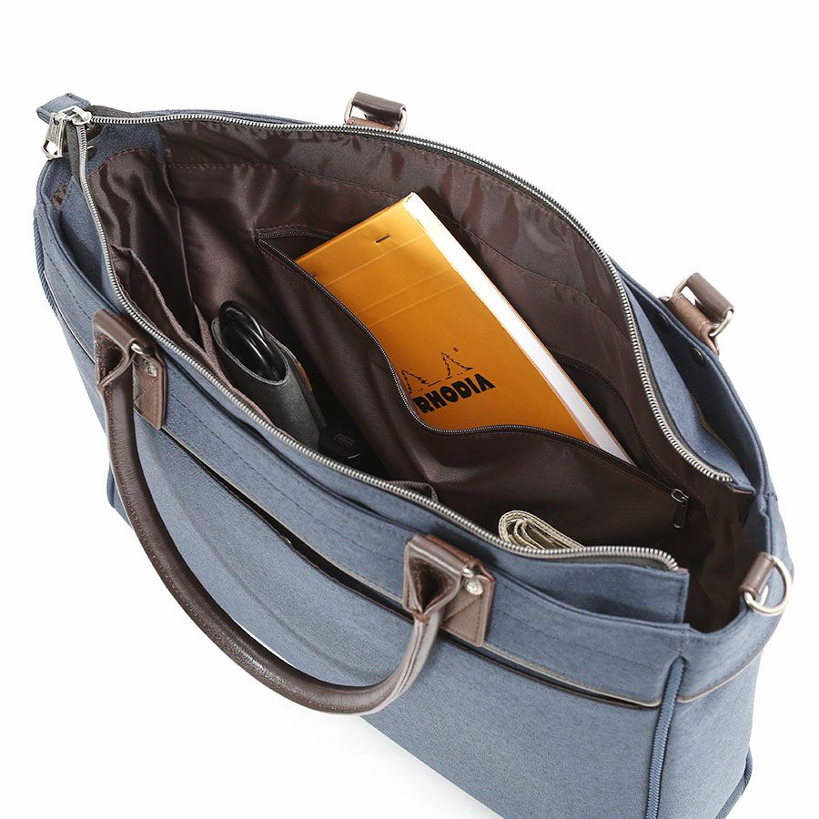 moustache on time 2WAYブリーフトート 杢調ポリ×合皮×牛革 JHZ-2720