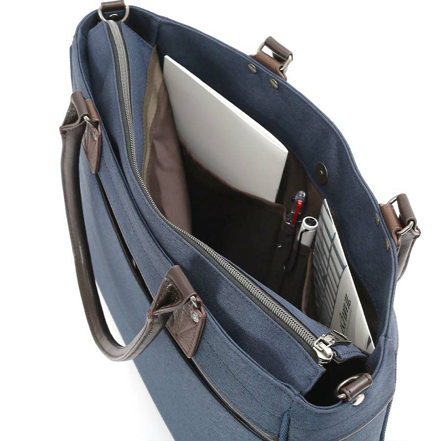 moustache on time 2WAYブリーフトート 杢調ポリ×合皮×牛革 JHZ-2720