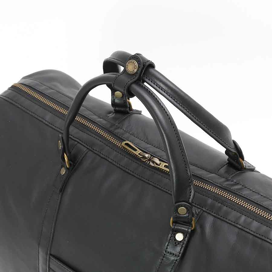 公式】 DOUBLES レザーボストンバッグ イタリアンソフト牛革＆馬革