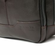 DOUBLES スクエアハンドルショルダーバッグ 牛革×角シボ型押し牛革×イタリアンヌメ牛革 BKS-7040