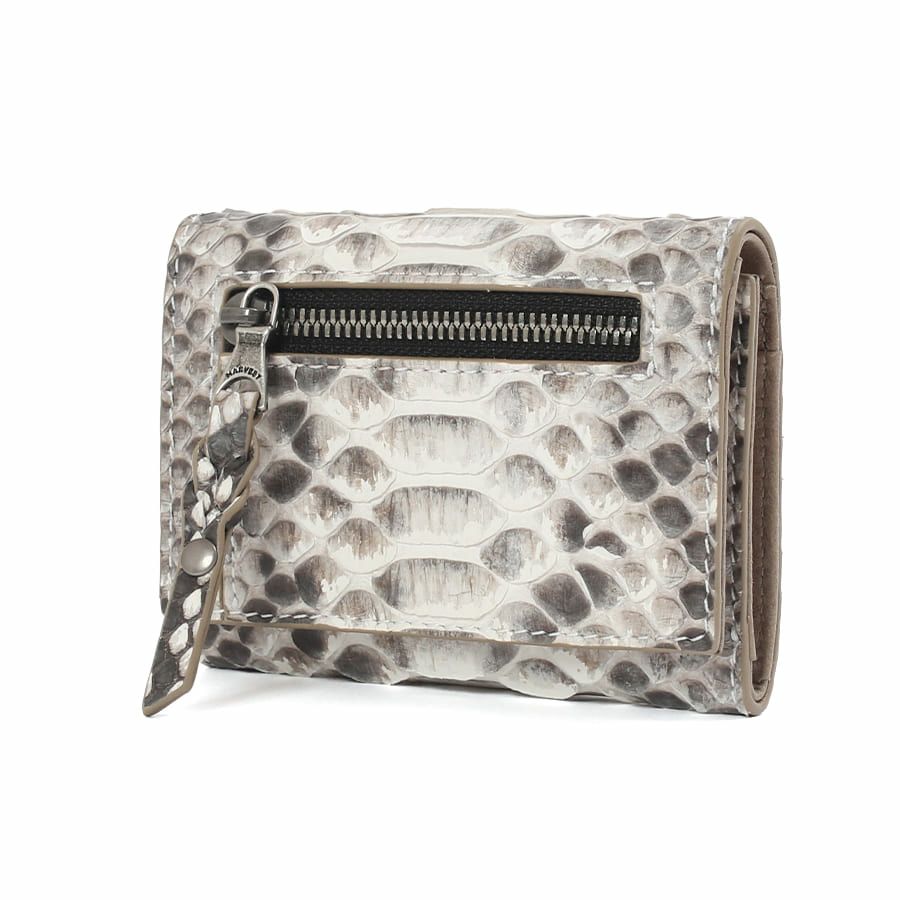 DOUBLES 三つ折り財布 マットパイソン革×イタリアン牛革 KSK-7050