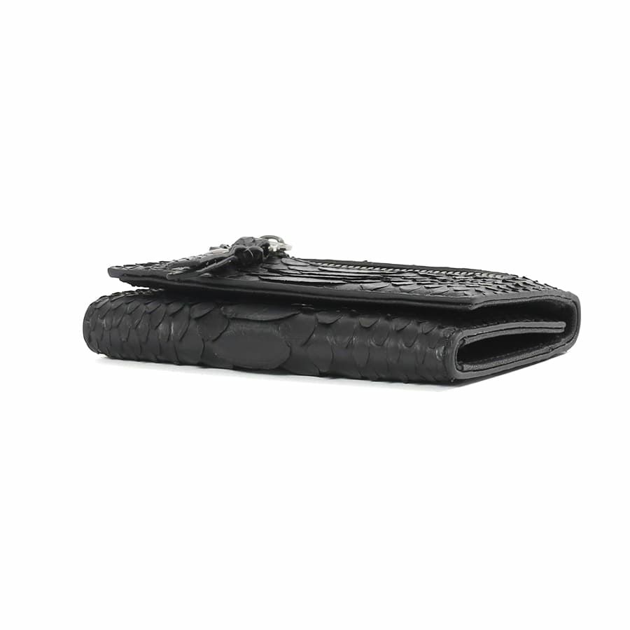 DOUBLES 三つ折り財布 マットパイソン革×イタリアン牛革 KSK-7050