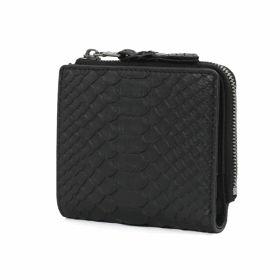 DOUBLES L字ファスナー二つ折り財布 マットパイソン革×イタリアン牛革 KSK-7051