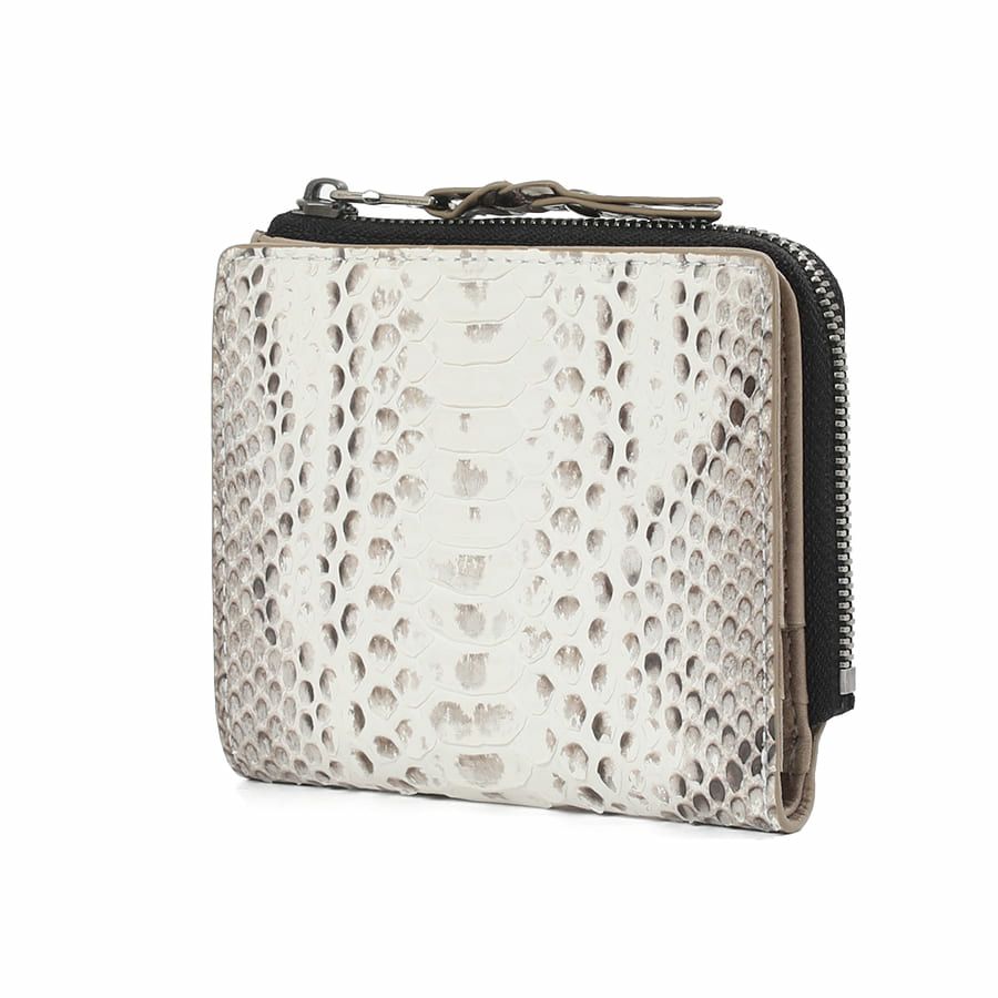 DOUBLES L字ファスナー二つ折り財布 マットパイソン革×イタリアン牛革 KSK-7051