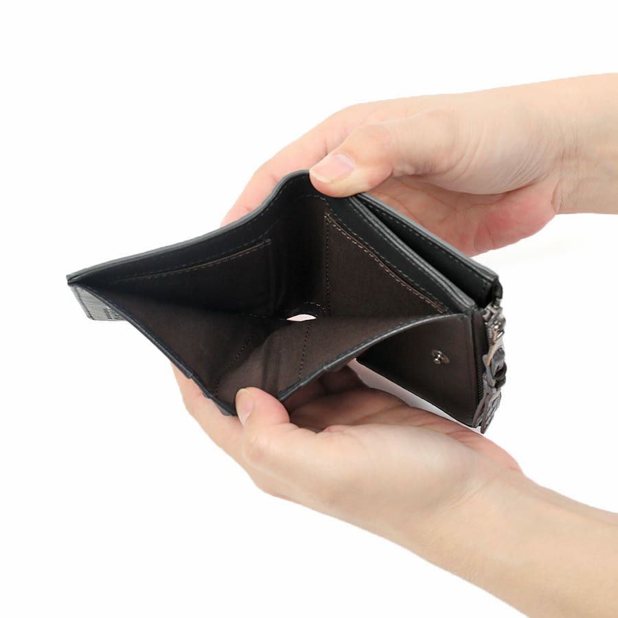 DOUBLES L字ファスナー二つ折り財布 マットパイソン革×イタリアン牛革 KSK-7051