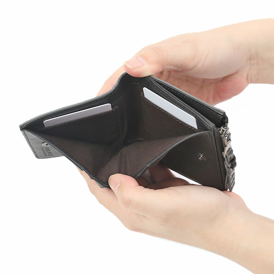 DOUBLES L字ファスナー二つ折り財布 マットパイソン革×イタリアン牛革 KSK-7051