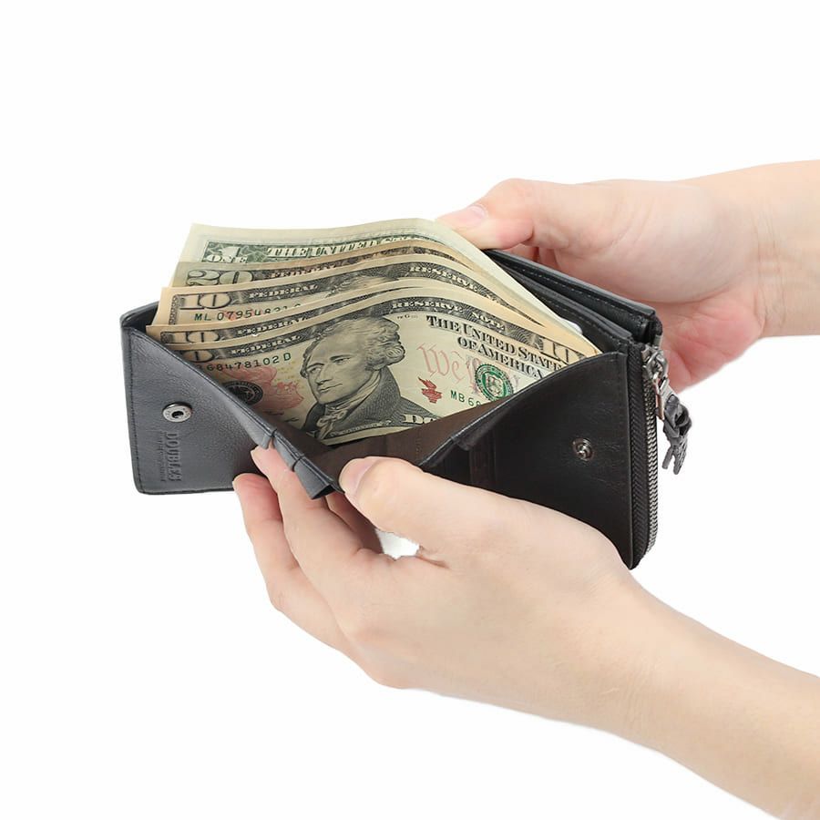 DOUBLES L字ファスナー二つ折り財布 マットパイソン革×イタリアン牛革 KSK-7051