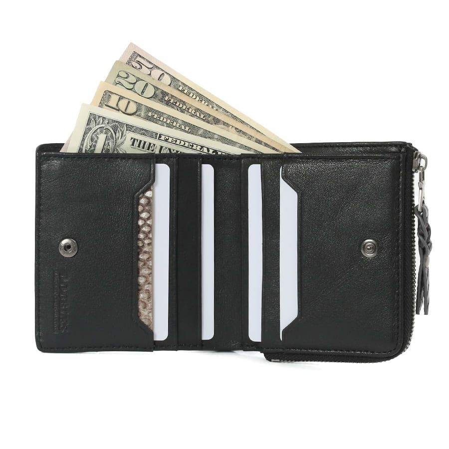 DOUBLES L字ファスナー二つ折り財布 マットパイソン革×イタリアン牛革 KSK-7051