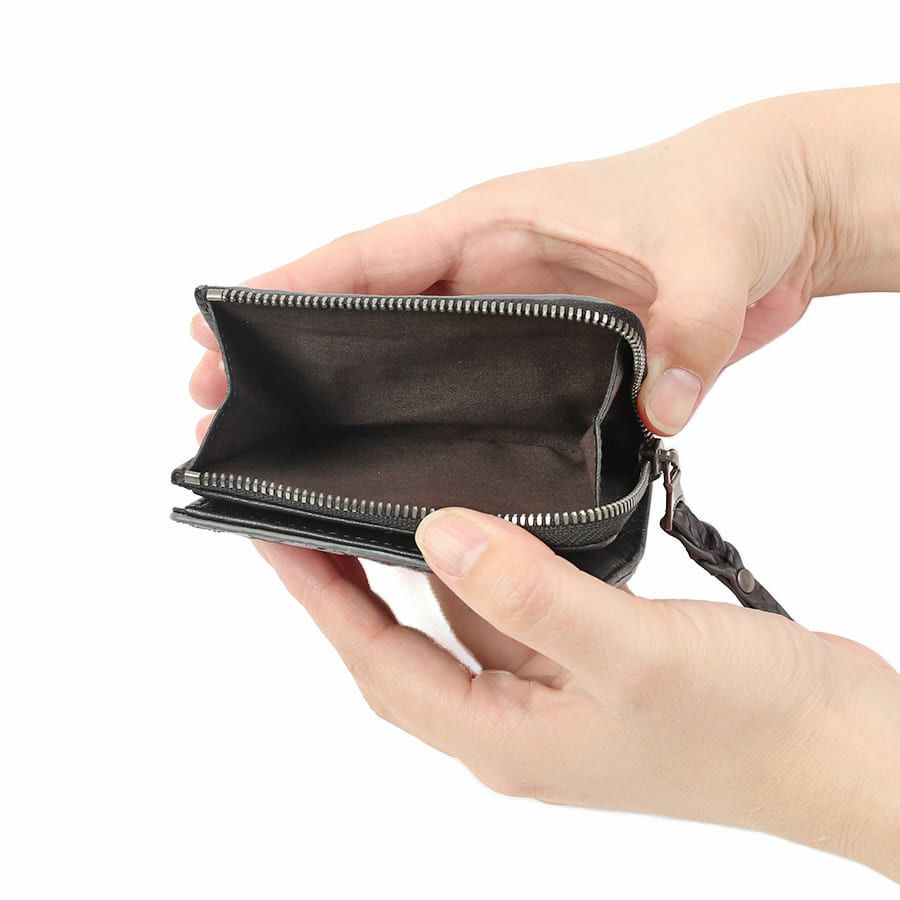 DOUBLES L字ファスナー二つ折り財布 マットパイソン革×イタリアン牛革 KSK-7051